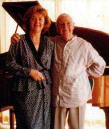 Arthur Boyd with Aniela,visiting Galeria Aniela art gallery,1995