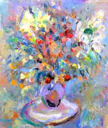 Click to Enlarge: Jamie Boyd, 37-12 Flowers, Oil on Canvas, 105x92cm