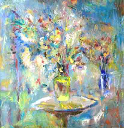 Jamie Boyd, 24-10 Vase of Flowers, 126 x 121 cm, oil on canvas