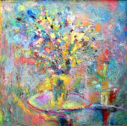 Jamie Boyd,  22-10 Flowers, 150 x 150 cm, Oil on canvas