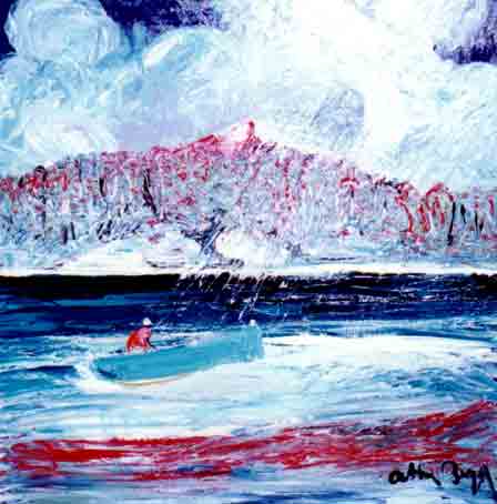 SOLD - Arthur Boyd, Pulpit Rock (Shoalhaven) Oil on canvas, 82 x 82 cm