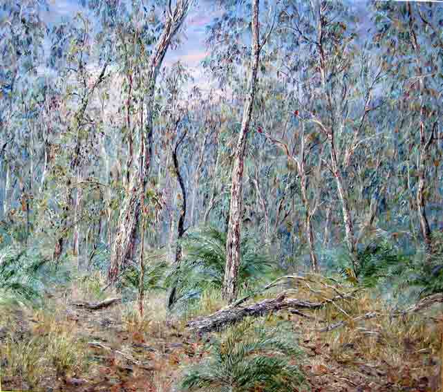 Tessa Perceval, Shoalhaven Bush, Oil on Linen, 76 cm by 91 cm - SOLD